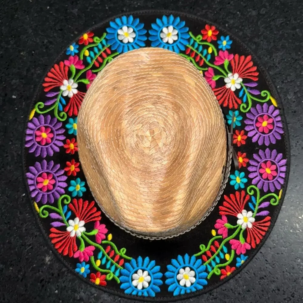 NEW artesanal embroided made in mexico Embroidered Floral Women's Hat ONE SIZE
